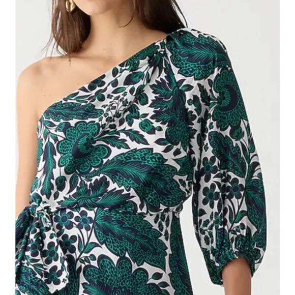 J CREW COLLECTION emerald green white floral paisley long ruffle maxi dress - Picture 15 of 15